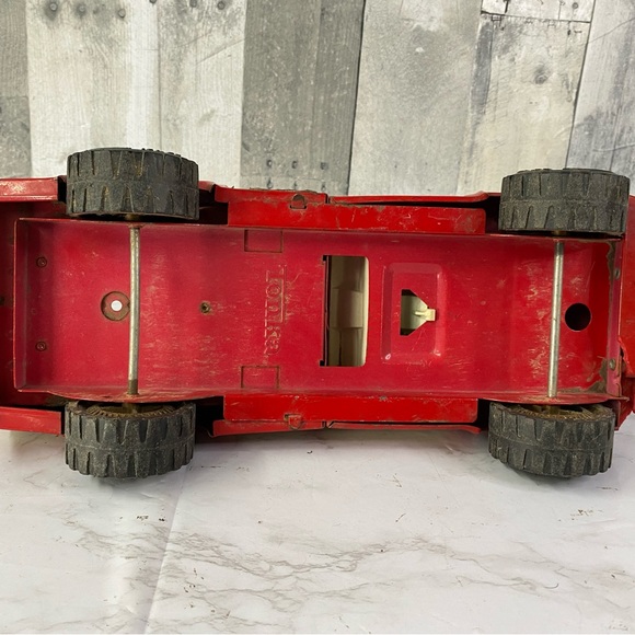 Vintage 1980s Tonka Red Pickup Truck Rollbar Pressed Steel - Picture 7 of 8